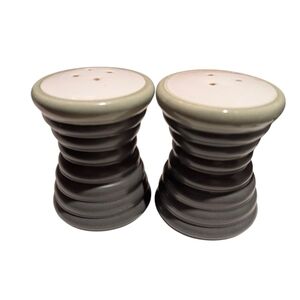 Gray and White Ceramic Salt and Pepper Shakers